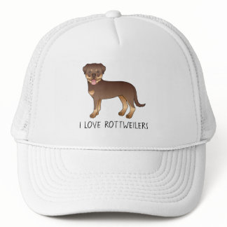 Red And Tan Rottweiler Dog - I Love Rottweilers Trucker Hat
