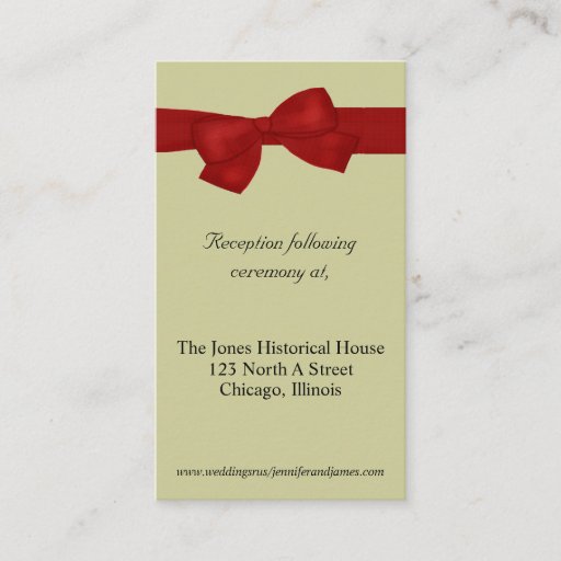 Customizable Red and Tan Wedding enclosure cards Business Card Templates