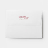 Red and Taupe Gray A2 Envelope for Reply Card (Back (Top Flap))