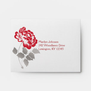 Red and Taupe Gray A2 Envelope for Reply Card