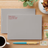 Red and Taupe Gray Return Address Envelope A7 (Desk)
