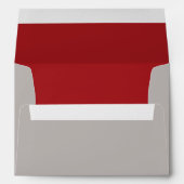 Red and Taupe Gray Return Address Envelope A7 (Back (Bottom))