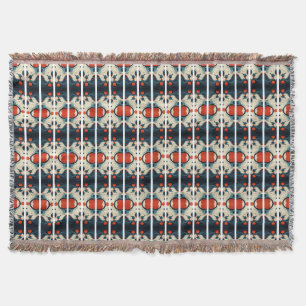 Red and Teal Abstract Blanket