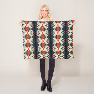 Red and Teal Abstract Blanket