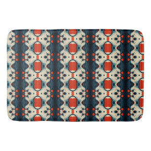 Red and Teal Abstract Blanket Bath Mat