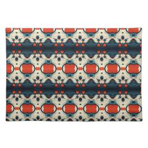 Red and Teal Abstract Blanket Cloth Placemat