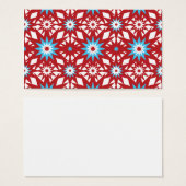 Red and Teal Blue Star Pattern Starburst Design (Front & Back)