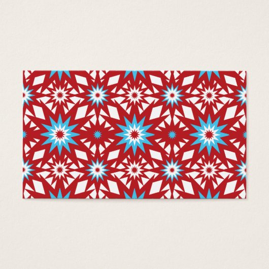 Red and Teal Blue Star Pattern Starburst Design (Front)