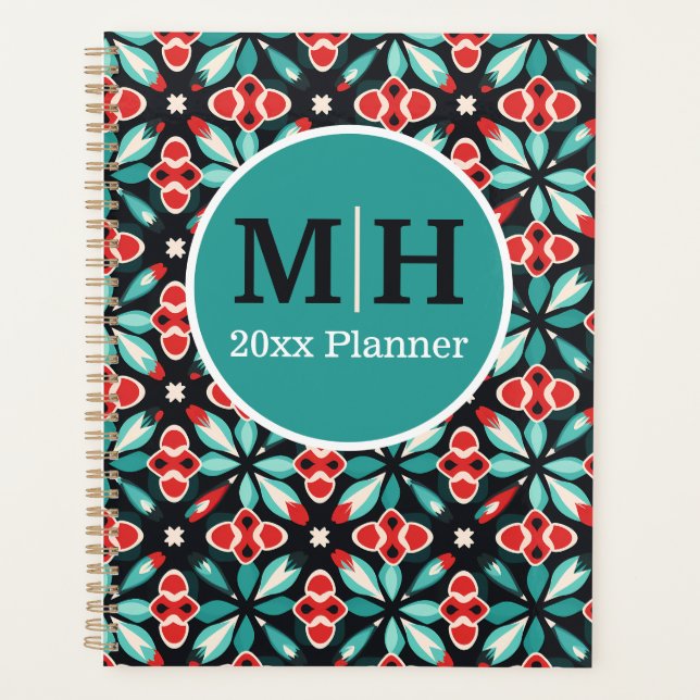 Red and Teal Italian Planner (Front)