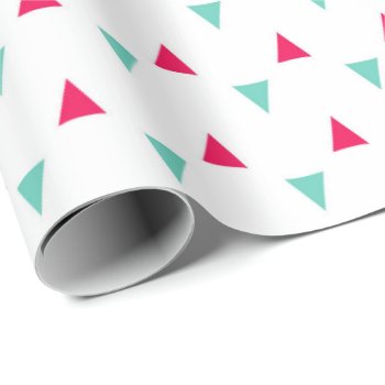 Red And Teal Triangle Wrapping Paper by greatgear at Zazzle