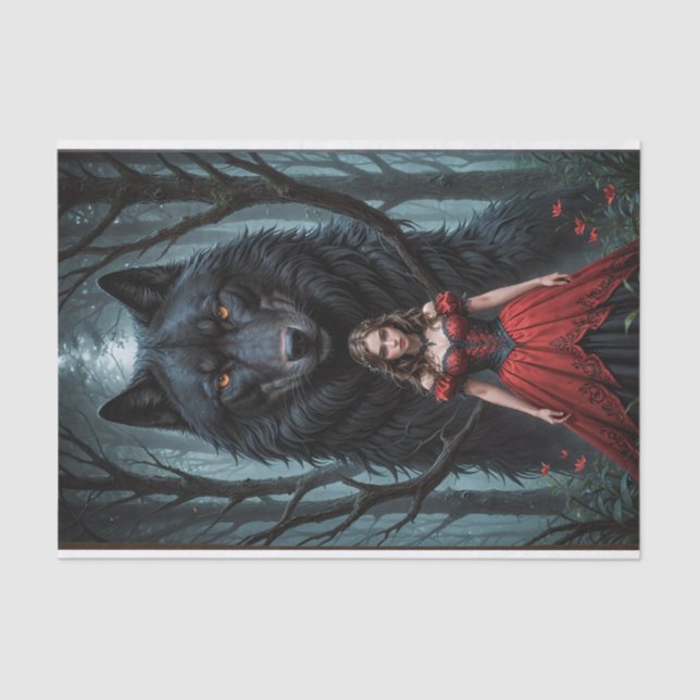 Red and the Black Wolf Tissue Paper (Front)