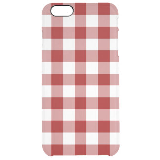 Red and Transparent Gingham Clear iPhone 6 Plus Case