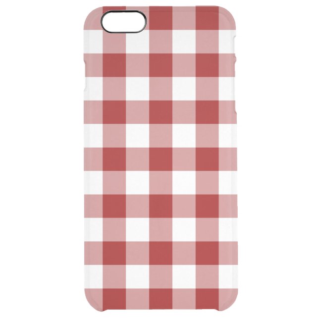 Red and Transparent Gingham Uncommon iPhone Case (Back)
