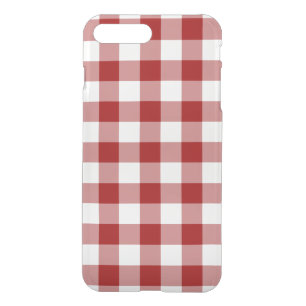 Red and Transparent Gingham iPhone 8 Plus/7 Plus Case