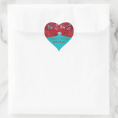 Red and Turquoise Floral Wedding Favor Sticker (Bag)