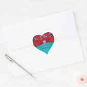Red and Turquoise Floral Wedding Favor Sticker (Envelope)