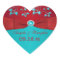 Red and Turquoise Floral Wedding Favor Sticker