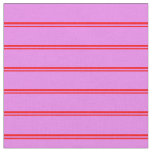 [ Thumbnail: Red and Violet Colored Stripes/Lines Pattern Fabric ]