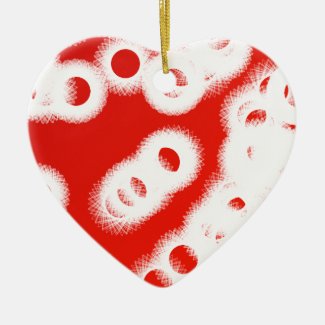 red and white 9783 abstract art ceramic ornament