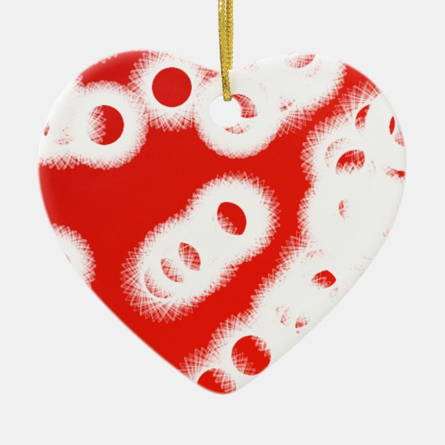 red and white 9783 abstract art ceramic ornament (Front)