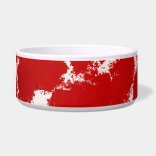 Red and White Abstract Bowl