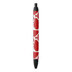 Red and white abstract giraffe pattern pen
