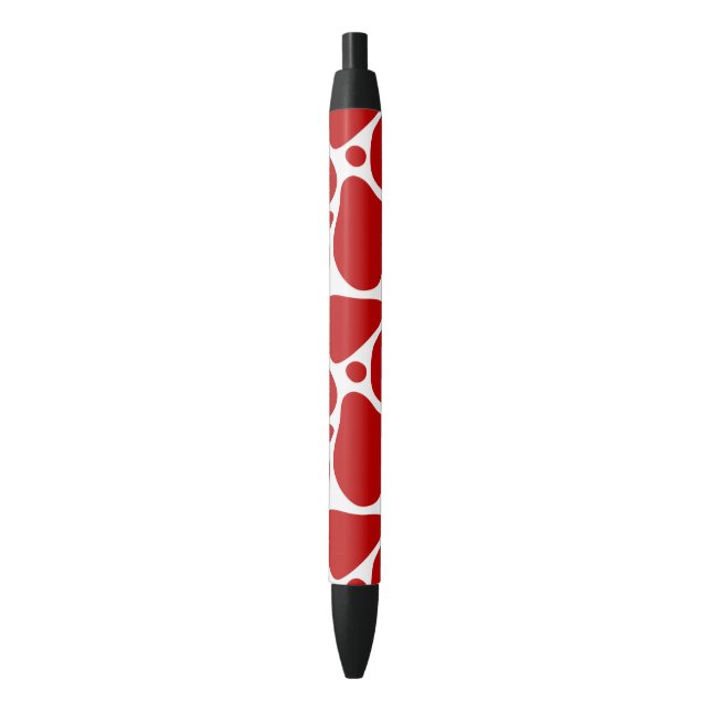 Red and white abstract giraffe pattern pen (Front Vertical)