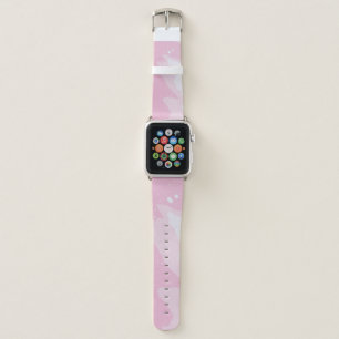 RED AND WHITE ABSTRACT PAINTING APPLE WATCH BAND
