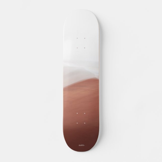 red and white abstract skateboard photo deck (Front)