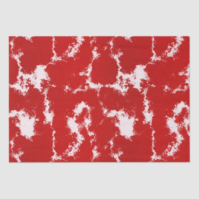 Red and White Abstract Tissue Paper (Front)