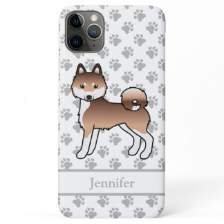 Red And White Alaskan Klee Kai Cute Dog &amp; Name iPhone 11 Pro Max Case