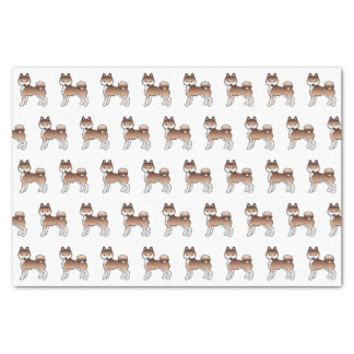 Red And White Alaskan Klee Kai Cute Dog Pattern Tissue Paper