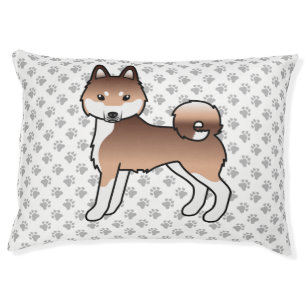 Red And White Alaskan Klee Kai Cute Dog & Paws Pet Bed