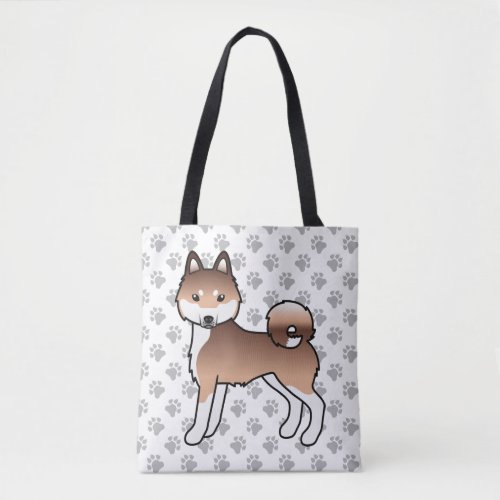 Red And White Alaskan Klee Kai Cute Dog  Paws Tote Bag