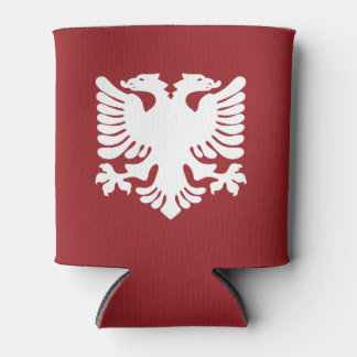 Red and White Albanian Eagle Can Cooler
