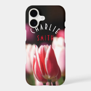 Red and White (and Pink) Tulips *Personalize* iPhone 17 Case
