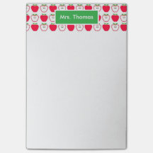 Red and White Apple Personalized Post It Note