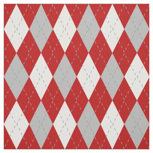 Red and White Argyle Pattern Fabric