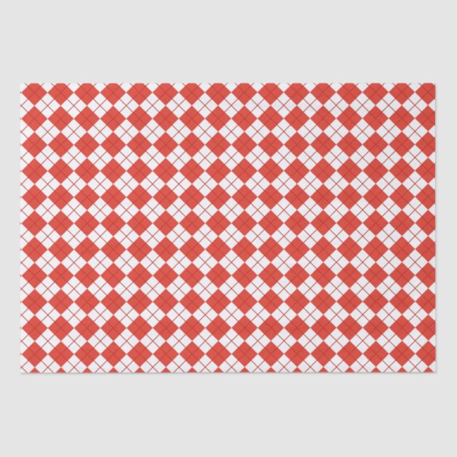 Red And White Argyle   Tissue Paper (Front)