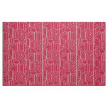 Red and white Art Deco Patterned Fabric