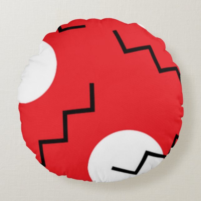 Red and white attractive Elegant home accessory" Round Pillow (Front)