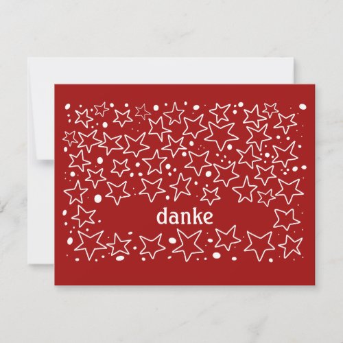 Red and White Austrian Thank You Card