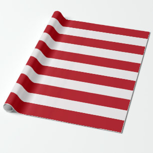 Red and White Awning Stripes Wrapping Paper