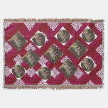 Red And White  Background 11 Eleven Photo Custom. Throw Blanket at Zazzle