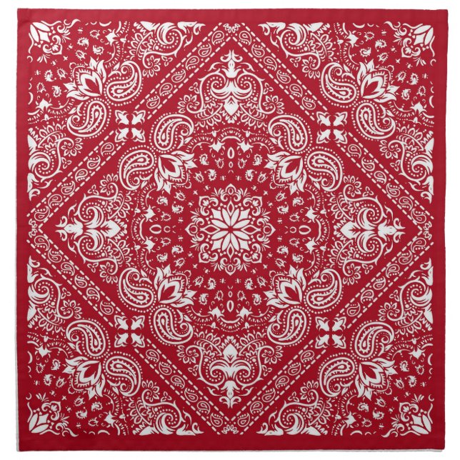 Red and White Bandana Cloth Napkin (Front)