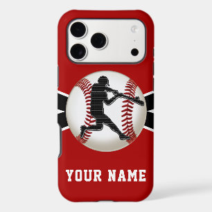 Red and White Baseball iPhone Cases, Newest to Old 17 Pro Max Case
