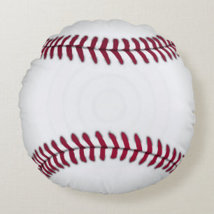 Red and White Baseball Pillow