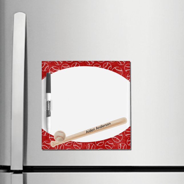 Red and White Baseball Print  Dry Erase Board (Creator Uploaded)