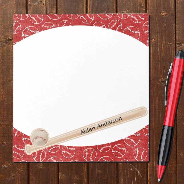 Red and White Baseball Print Notepad (Creator Uploaded)