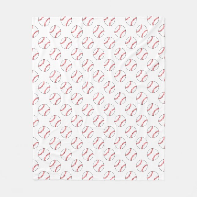 Red and White Baseballs | Any Background Color  Fleece Blanket (Front)